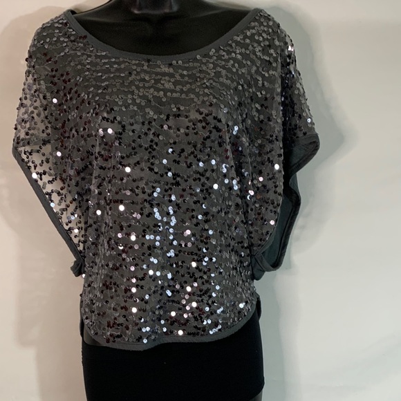 Rhapsody Sheer Sequin Night Out Top - Picture 8 of 8